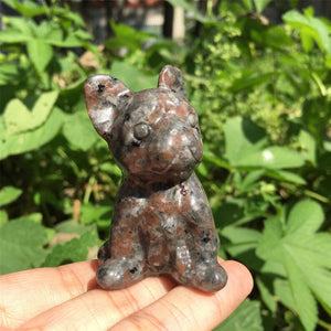 1pc Natural Yooperlite Bulldog,Quartz Bulldog,Quartz Crystal Animals,Crystal Carving,Home Decoration,Crystal Healing,Crystal Gifts 80g+