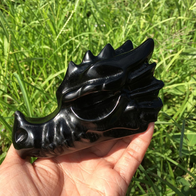 1PC Natural Obsidian Dragon,Quartz Crystal Dragon,Mineral Specimen,Rock,Crystal Gift,Home Decoration,Crystal Sculpture,Reiki Healing 120g+