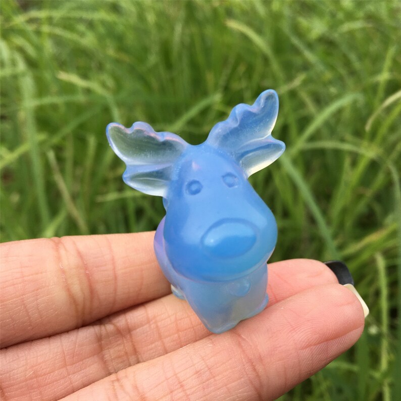 1PC Blue Opalite Christmas Deer,Quartz Crystal Christmas Deer,Crystal Carving,Mineral Specimen,Energy Crystals,Reiki Heal,Crystal Gifts 20g+