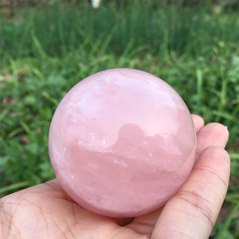 1PC 50mm+ Natural Rose Quartz Crystal Sphere,Crystal Ball,Rock,Home Decoration,Divination Ball,Mineral Specimen,Reiki Healing,Crystal Gifts