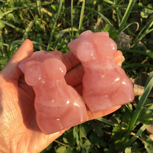1PC Natural Rose Crystal Plus Size Goddess,Quartz Model,Crystal Healing,Home Decoration,Crystal Carving,Mineral Specimen,Crystal Gifts 180g+
