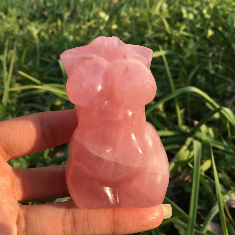 1PC Natural Rose Crystal Plus Size Goddess,Quartz Model,Crystal Healing,Home Decoration,Crystal Carving,Mineral Specimen,Crystal Gifts 180g+