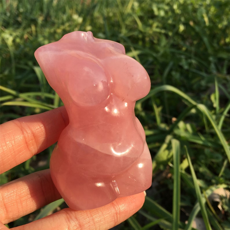 1PC Natural Rose Crystal Plus Size Goddess,Quartz Model,Crystal Healing,Home Decoration,Crystal Carving,Mineral Specimen,Crystal Gifts 180g+