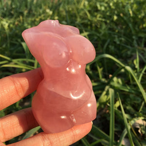 1PC Natural Rose Crystal Plus Size Goddess,Quartz Model,Crystal Healing,Home Decoration,Crystal Carving,Mineral Specimen,Crystal Gifts 180g+