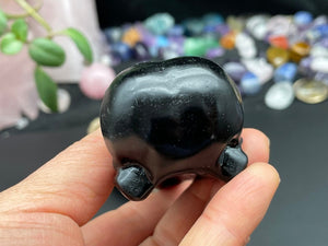 Obsidian Skull,Crystal Carving, Handmade Jewelry, Home Decor, Healing Crystals and Stones E022615