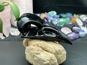 Obsidian Skull,Crystal Carving, Handmade Jewelry, Home Decor, Healing Crystals and Stones E022615