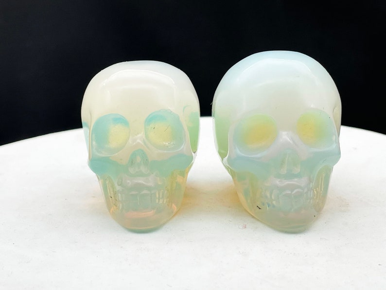 Opalite Crystal Skull Figurine,Crystal Skull Sculpture,Home Decor, Skull Decor E022907
