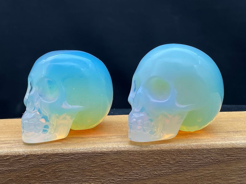 Opalite Crystal Skull Figurine,Crystal Skull Sculpture,Home Decor, Skull Decor E022907