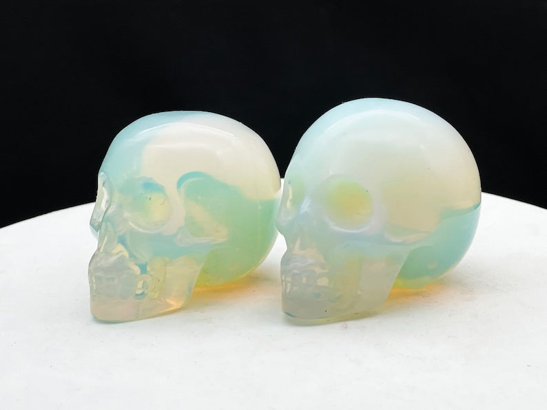 Opalite Crystal Skull Figurine,Crystal Skull Sculpture,Home Decor, Skull Decor E022907