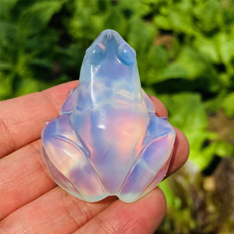 2'' Opalite Frog Carved,Quartz Crystal Frog,Crystal Animal Sculpture,Home Decoration,Reiki Heal,Crystal Energy,Crystal Chakra,Crystal Gifts