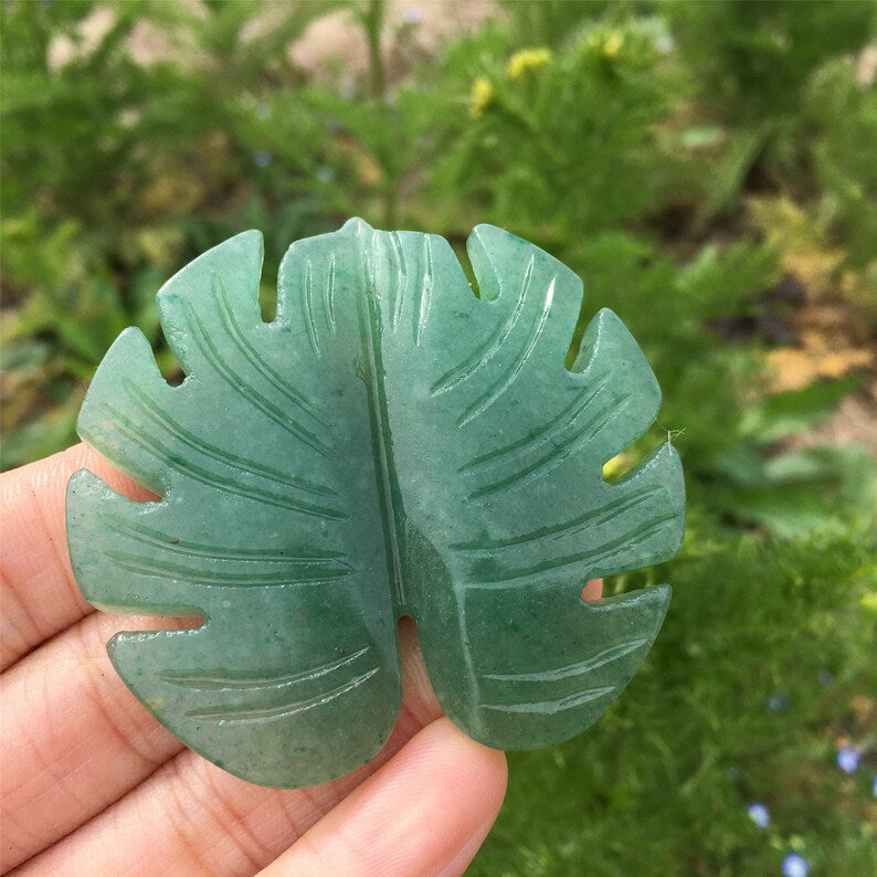 1PC Natural Aventurine Leaf,Crystal Leaf,Crystal Pendant,Home Decoration,Crystal Carving,Mineral Specimen,Reiki Healing,Crystal Gift 25g+