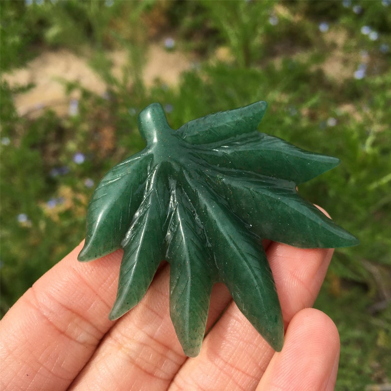 1PC Natural Aventurine Maple Leaf,Crystal Maple Leaf,Rock,Home Decoration,Crystal Carving,Mineral Specimen,Reiki Healing,Crystal Gift 25g+
