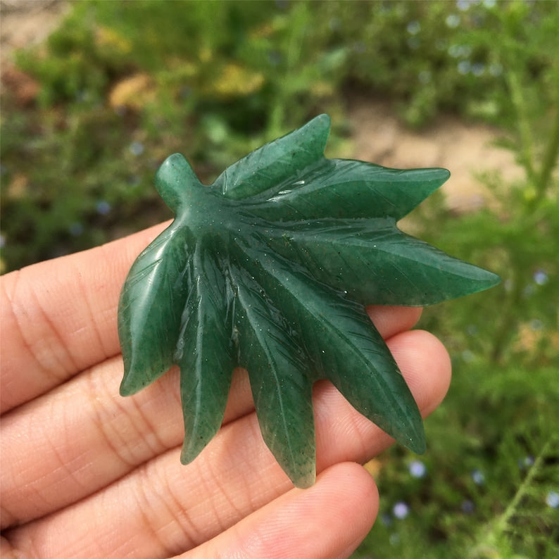 1PC Natural Aventurine Maple Leaf,Crystal Maple Leaf,Rock,Home Decoration,Crystal Carving,Mineral Specimen,Reiki Healing,Crystal Gift 25g+