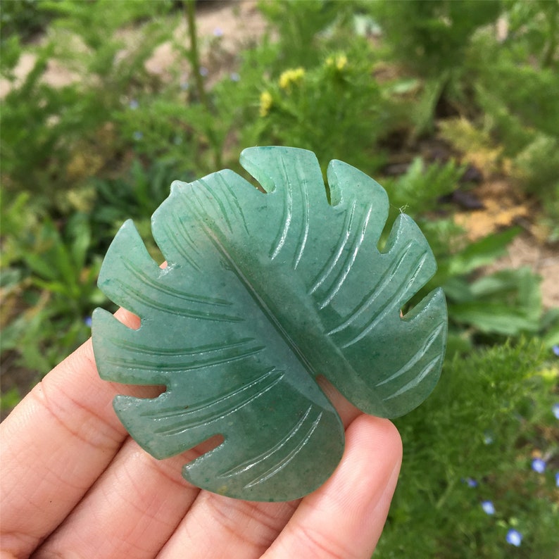 1PC Natural Aventurine Leaf,Crystal Leaf,Crystal Pendant,Home Decoration,Crystal Carving,Mineral Specimen,Reiki Healing,Crystal Gift 25g+