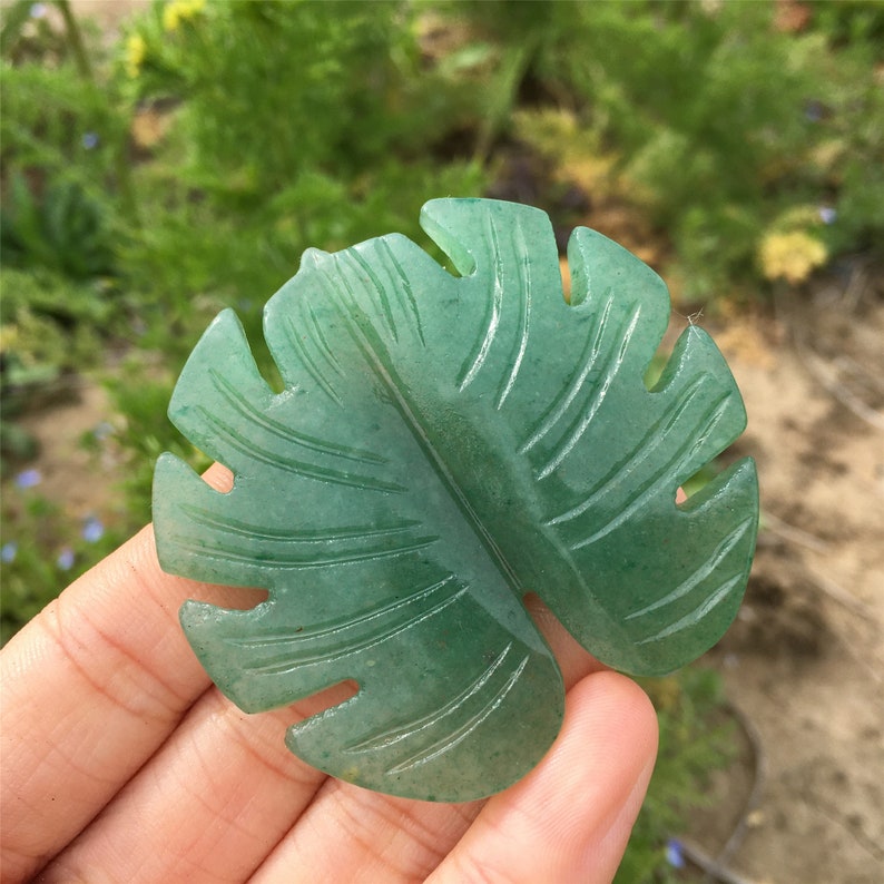 1PC Natural Aventurine Leaf,Crystal Leaf,Crystal Pendant,Home Decoration,Crystal Carving,Mineral Specimen,Reiki Healing,Crystal Gift 25g+