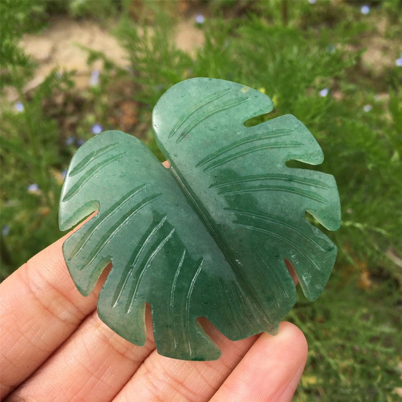 1PC Natural Aventurine Leaf,Crystal Leaf,Crystal Pendant,Home Decoration,Crystal Carving,Mineral Specimen,Reiki Healing,Crystal Gift 25g+