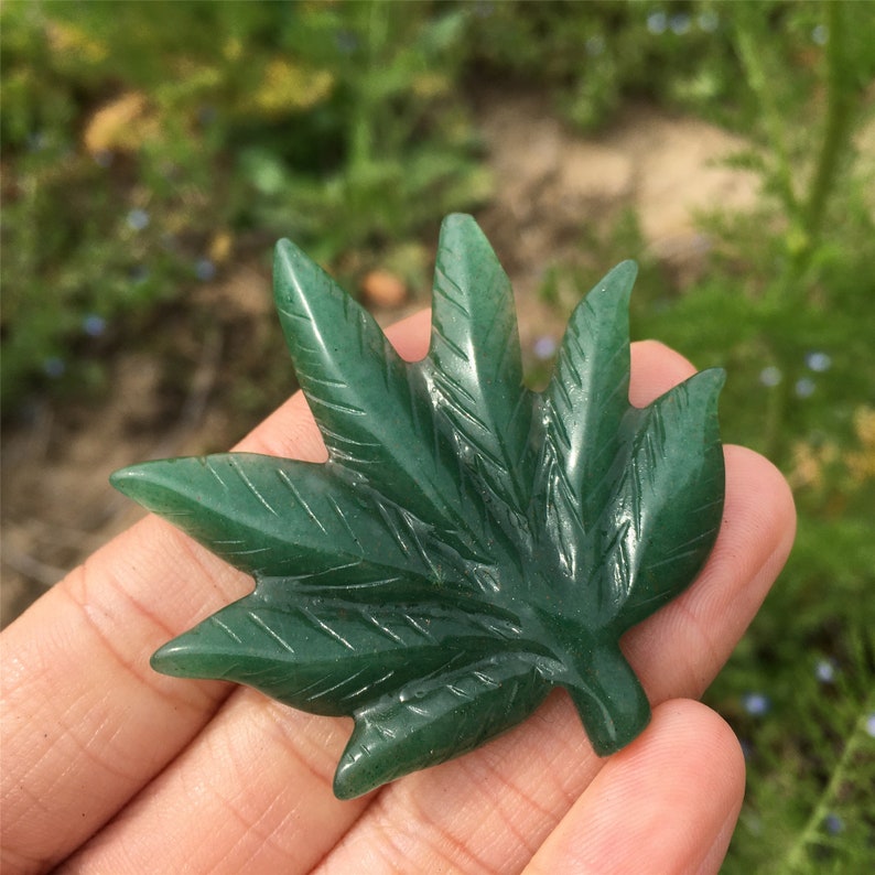 1PC Natural Aventurine Maple Leaf,Crystal Maple Leaf,Rock,Home Decoration,Crystal Carving,Mineral Specimen,Reiki Healing,Crystal Gift 25g+