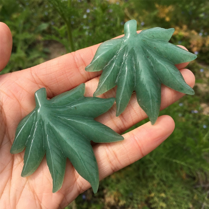 1PC Natural Aventurine Maple Leaf,Crystal Maple Leaf,Rock,Home Decoration,Crystal Carving,Mineral Specimen,Reiki Healing,Crystal Gift 25g+