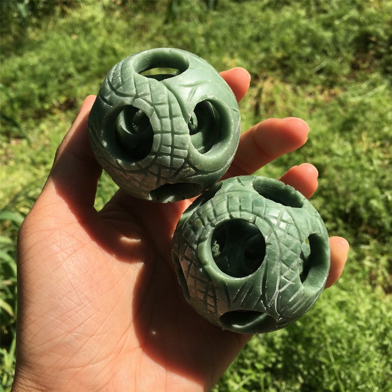 1PC 50mm+ Natural Green Jade Exquisite Ball,Quartz Sphere,Crystal Ball,Crystal Heal,Crystal Collection,Divination Ball,Prophecy Ball 100g+