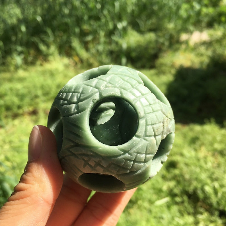 1PC 50mm+ Natural Green Jade Exquisite Ball,Quartz Sphere,Crystal Ball,Crystal Heal,Crystal Collection,Divination Ball,Prophecy Ball 100g+