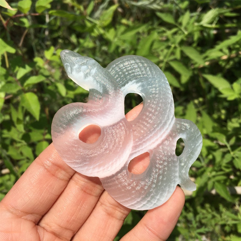 1PC Natural Selenite Snake,Quartz Crystal Snake Skull,Crystal Carved,Rock,Mineral Specimen,Home Decoration,Reiki Healing,Crystal Gift 50g+