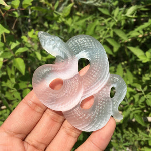 1PC Natural Selenite Snake,Quartz Crystal Snake Skull,Crystal Carved,Rock,Mineral Specimen,Home Decoration,Reiki Healing,Crystal Gift 50g+