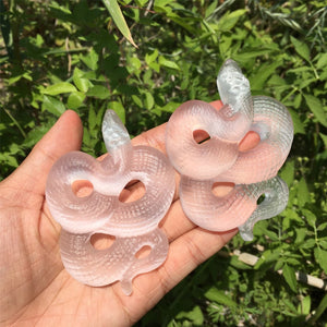 1PC Natural Selenite Snake,Quartz Crystal Snake Skull,Crystal Carved,Rock,Mineral Specimen,Home Decoration,Reiki Healing,Crystal Gift 50g+