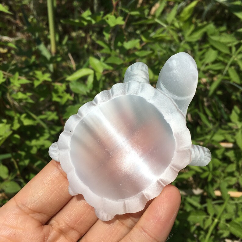 1PC Natural Selenite Tortoise Ashtray,Quartz Crystal Tortoise,Selenite Ashtray,Reiki Heal,Home Decoration,Crystal Gift,Mineral Specimen 45g+