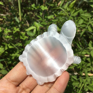 1PC Natural Selenite Tortoise Ashtray,Quartz Crystal Tortoise,Selenite Ashtray,Reiki Heal,Home Decoration,Crystal Gift,Mineral Specimen 45g+