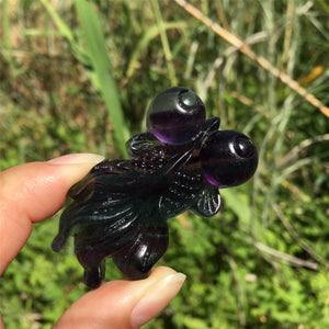 1PC Natural Fluorite Goldfish,Quartz Crystal Goldfish,Crystal Carving,Crystal Sculpture,Home Decoration,Crystal healing,Crystal Gifts 8g+