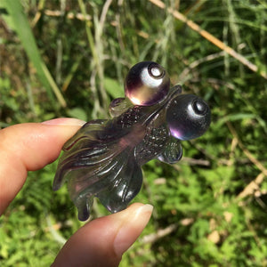 1PC Natural Fluorite Goldfish,Quartz Crystal Goldfish,Crystal Carving,Crystal Sculpture,Home Decoration,Crystal healing,Crystal Gifts 8g+