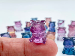 15mm+ Mini Natural Hand carved Fluorite Squirrel/Quartz Crystal/ Crystal Squirrel/crystal present/crystal gift/Crystal healing