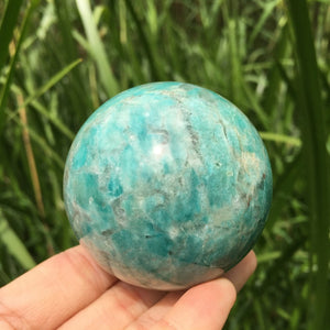 1PC 50mm+ Natural Amazonite Sphere,Quartz Sphere,Crystal Ball,Rock,Crystal Healing,Crystal Collection,Divination Ball,Prophecy Ball 220g+