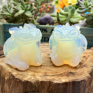 1.5" Hand Carved White Opalite Toothless,Quartz Crystal Toothless,Crystal Heal,Crystal Energy,Home Decoration,Crystal Chakra,Crystal Gifts