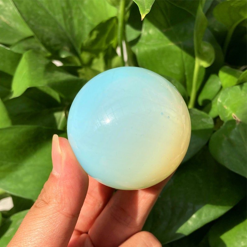 45mm+ White Opalite Ball, Quartz Sphere, Crystal Ball, Divination Ball, Mineral Specimen, Home Decoration, Reiki Healing, Crystal Gifts.