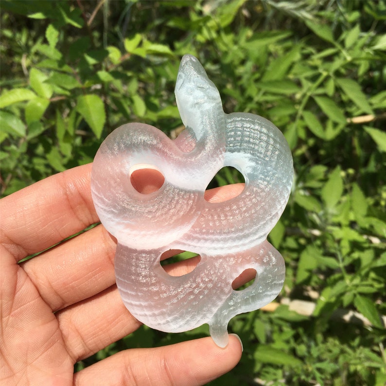 1PC Natural Selenite Snake,Quartz Crystal Snake Skull,Crystal Carved,Rock,Mineral Specimen,Home Decoration,Reiki Healing,Crystal Gift 50g+