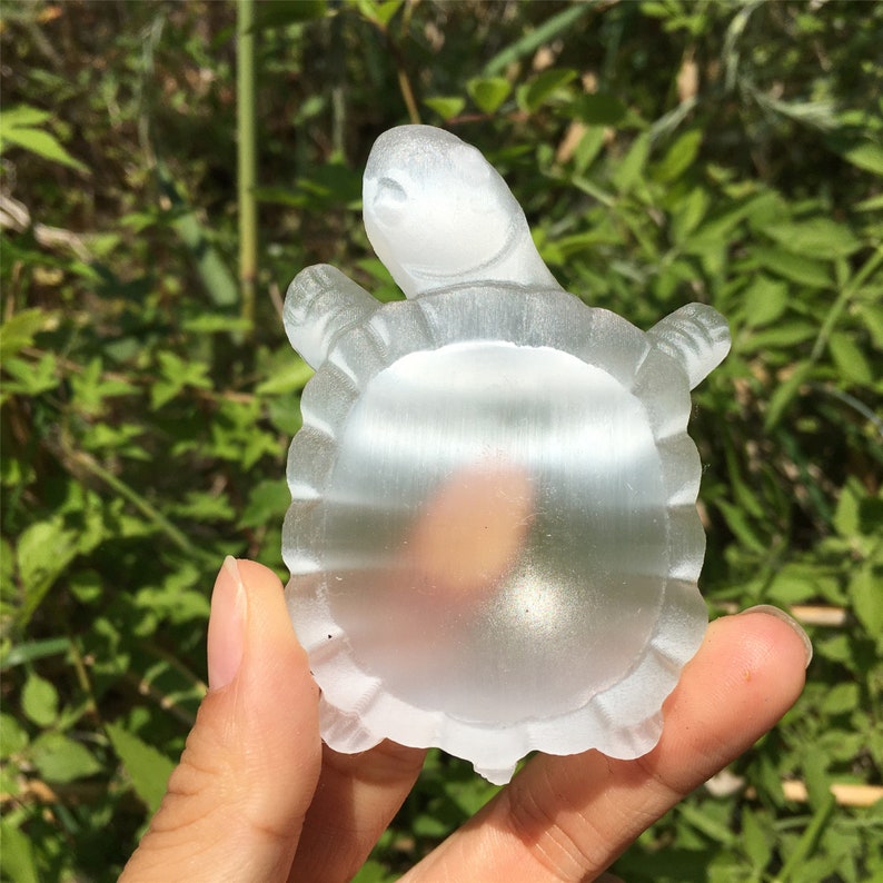 1PC Natural Selenite Tortoise Ashtray,Quartz Crystal Tortoise,Selenite Ashtray,Reiki Heal,Home Decoration,Crystal Gift,Mineral Specimen 45g+