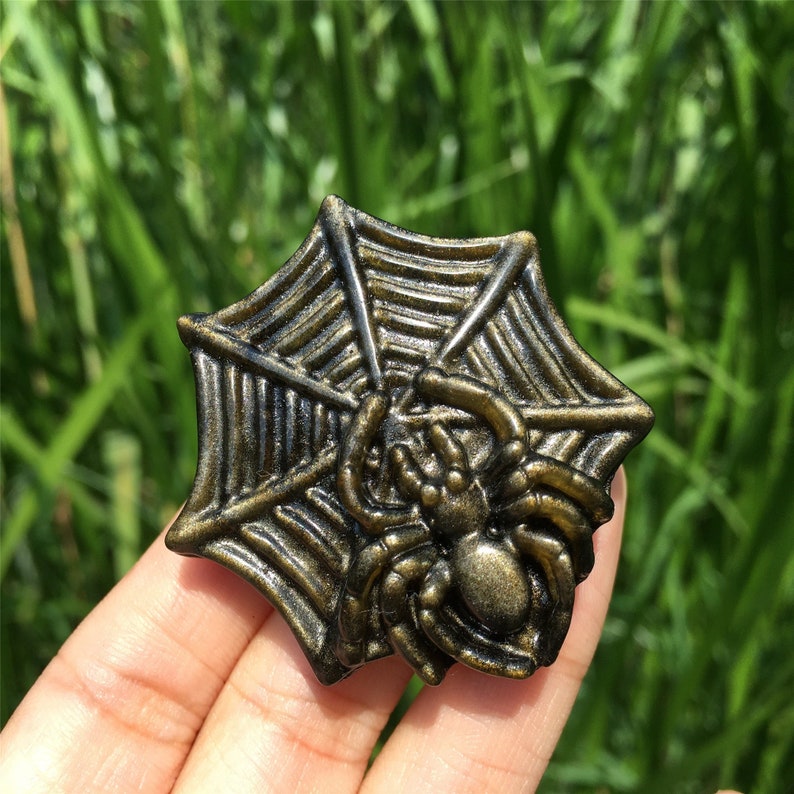1PC Natural Golden Obsidian Spider,Crystal Quartz Spider,Crystal Figurine,Mineral Specimen,Reiki Healing,Crystal Gift,Crystal Carving 30g+