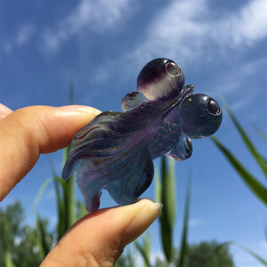 1PC Natural Fluorite Goldfish,Quartz Crystal Goldfish,Crystal Carving,Crystal Sculpture,Home Decoration,Crystal healing,Crystal Gifts 8g+