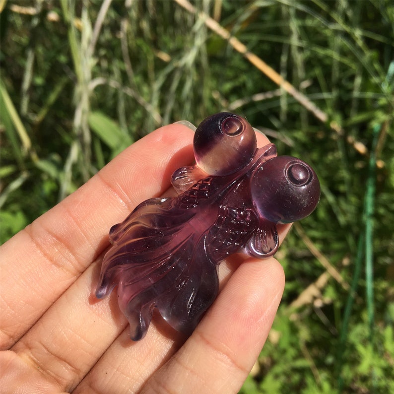 1PC Natural Fluorite Goldfish,Quartz Crystal Goldfish,Crystal Carving,Crystal Sculpture,Home Decoration,Crystal healing,Crystal Gifts 8g+