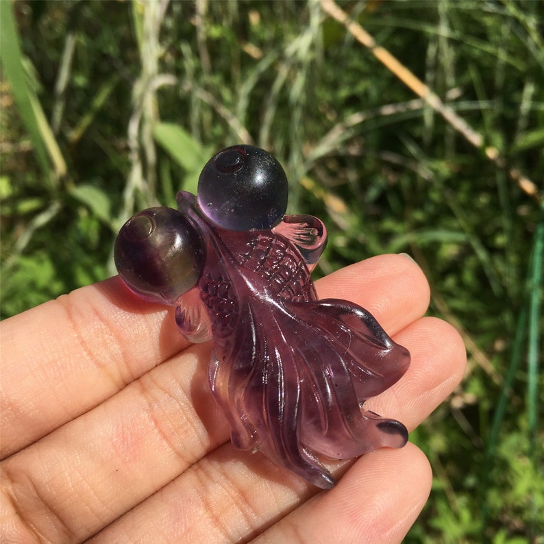 1PC Natural Fluorite Goldfish,Quartz Crystal Goldfish,Crystal Carving,Crystal Sculpture,Home Decoration,Crystal healing,Crystal Gifts 8g+