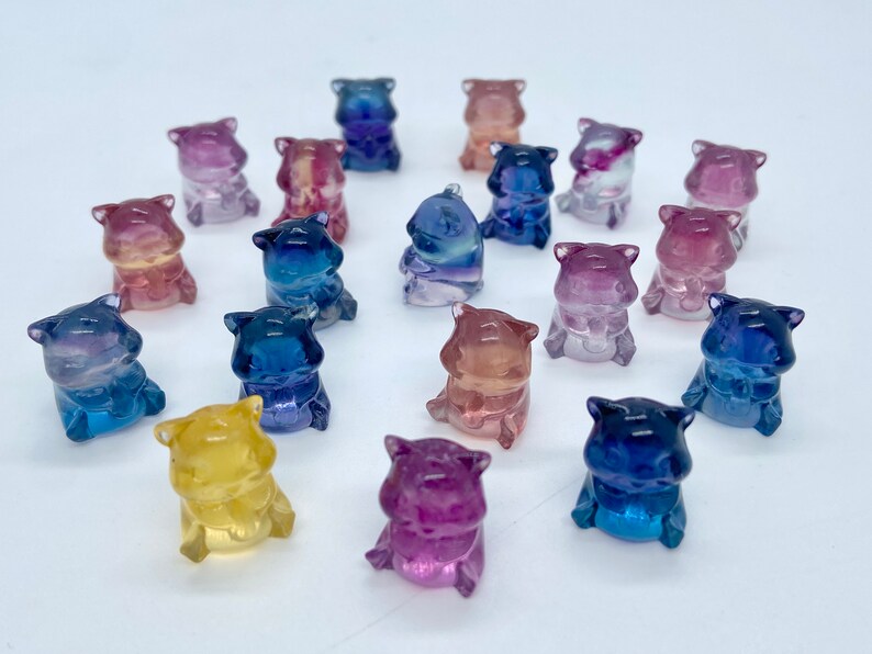 15mm+ Mini Natural Hand carved Fluorite Squirrel/Quartz Crystal/ Crystal Squirrel/crystal present/crystal gift/Crystal healing