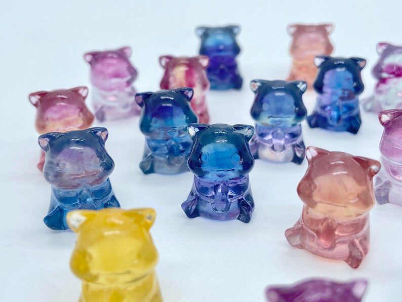 15mm+ Mini Natural Hand carved Fluorite Squirrel/Quartz Crystal/ Crystal Squirrel/crystal present/crystal gift/Crystal healing