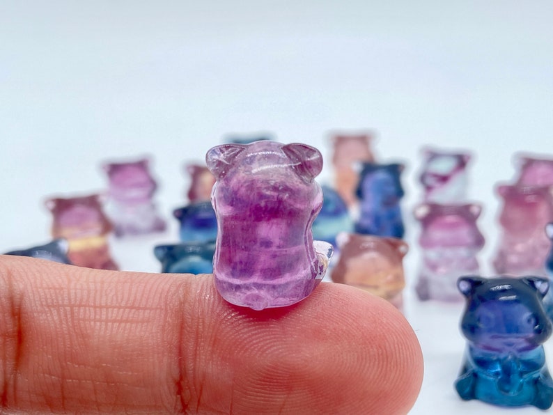 15mm+ Mini Natural Hand carved Fluorite Squirrel/Quartz Crystal/ Crystal Squirrel/crystal present/crystal gift/Crystal healing