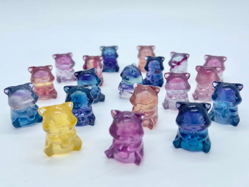 15mm+ Mini Natural Hand carved Fluorite Squirrel/Quartz Crystal/ Crystal Squirrel/crystal present/crystal gift/Crystal healing
