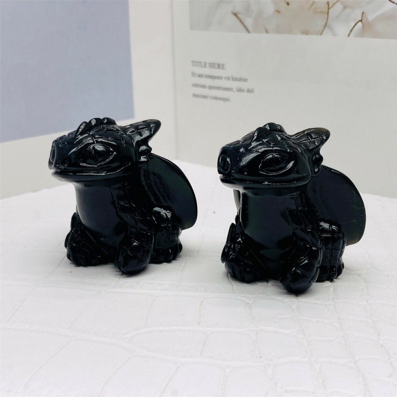 1.5"+ Natural Hand Carved Obsidian Toothless,Quartz Crystal Toothles,Crystal Heal,Crystal Sculpture,Crystal Energy,Hand Carvd,Crystal Gifts