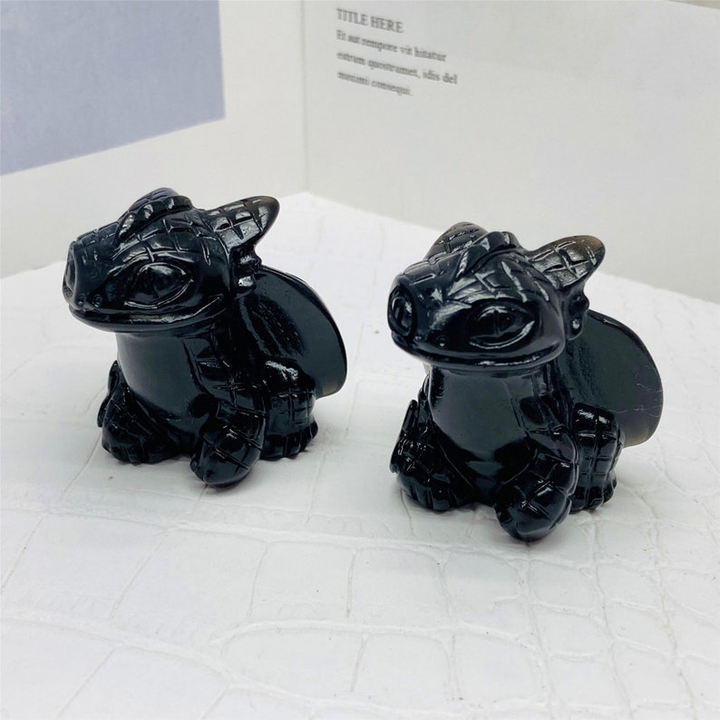 1.5"+ Natural Hand Carved Obsidian Toothless,Quartz Crystal Toothles,Crystal Heal,Crystal Sculpture,Crystal Energy,Hand Carvd,Crystal Gifts