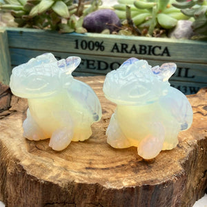 1.5" Hand Carved White Opalite Toothless,Quartz Crystal Toothless,Crystal Heal,Crystal Energy,Home Decoration,Crystal Chakra,Crystal Gifts