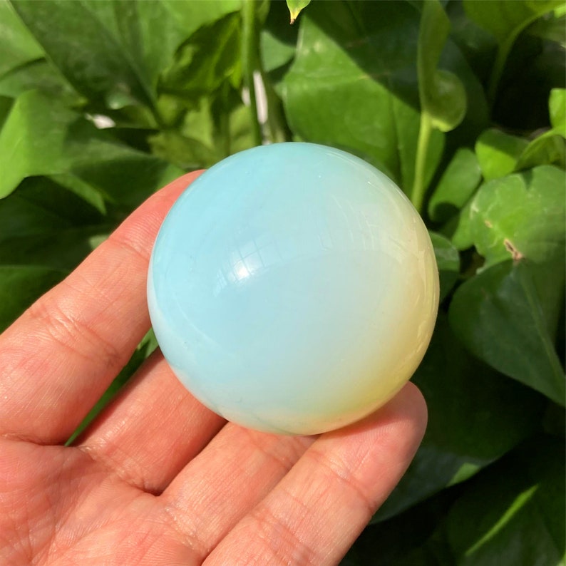 45mm+ White Opalite Ball, Quartz Sphere, Crystal Ball, Divination Ball, Mineral Specimen, Home Decoration, Reiki Healing, Crystal Gifts.