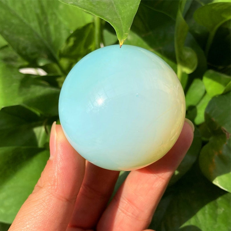 45mm+ White Opalite Ball, Quartz Sphere, Crystal Ball, Divination Ball, Mineral Specimen, Home Decoration, Reiki Healing, Crystal Gifts.
